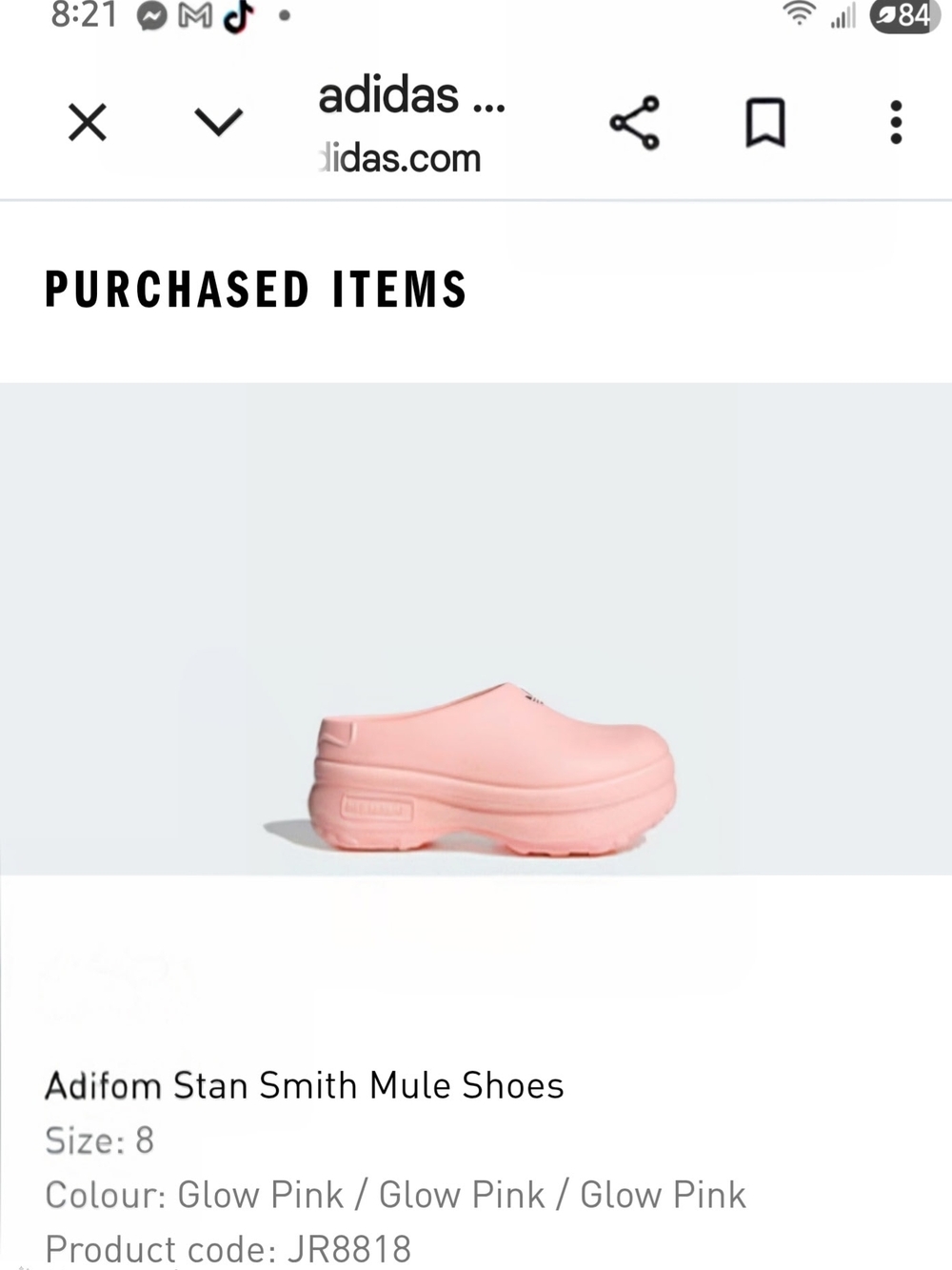 adidas Stan Smith Mule in Glow Pink